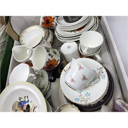 Five boxes of Victorian and later ceramics, predominantly dinner wares