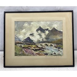 John Kidd Maxton (British 1878-1942): 'Sgùrr nan Gillean - Glen Sligachan Skye', watercolour signed, titled on the mount 27cm x 36cm 
