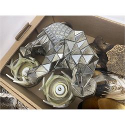 Collection of glass ware, to include six tumblers and six wine glasses, together with other decorative collectables, in two boxes