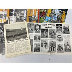 Raich Carter interest - four Hull City Tiger Mags 1949-50 and Promotion Souvenir 1948/49; Sunderland, Leeds, Middlesbrough, Hull City and England match programmes; Victor pirate F.A. Cup Final programme 1951; various magazine articles etc. Provenance: By direct descent from the family of Raich Carter having been consigned by his daughter Jane Carter.