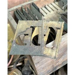 Collection of vintage lab equipment, stencils and test tubes etc, together with a quantity of chain, brass plumb bobs, etc.  - COLLECTION BY APPOINTMENT FROM: The White House, Thirsk Road, Easingwold, York, YO61 3NF - CALL 01723 507111 TO ARRANGE