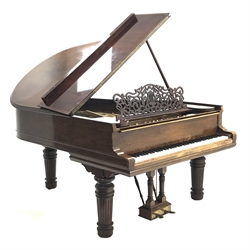 Steinway & Sons - Victorian rosewood cased grand piano, model 'O', iron framed and overstrung, serial no. '93958', circa. 1897, pierced scrolling music rest, turned and fluted supports with recessed castors, L187cm, W143cm, H99cm 