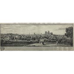 Samuel Buck (British 1696-1779) and Nathaniel Buck (British 18th century): 'The South-East Prospect of the City of York', engraving pub. 1745, 31cm x 81cm; Edward Slocombe (British 1850-1915): 'York Minster', etching dated 1887, 48cm x 27cm (2)