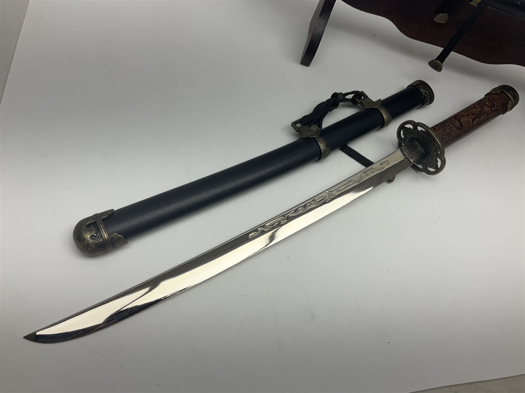 Modern sword set and wall clock