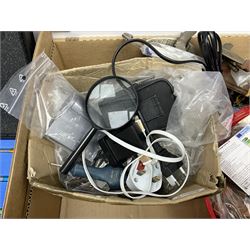 Daiwa 7700A fishing real, together with ice skate blades, pen nibs and other collectables 