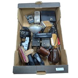 Collection of vintage cameras, including Minolta Hi-Matic 7S, No.2 C. Ensignette Deluxe, Zeiss Ikon etc