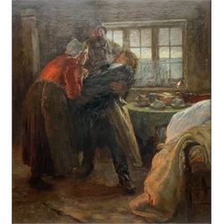 Ralph Hedley (Staithes Group 1851-1913): 'Time for Bed', oil on canvas unsigned 82cm x 73cm