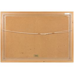 Robert Sheader (British 20th Century): Scarborough Beach, oil on board signed 50cm x 75cm 