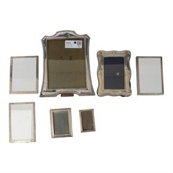 Seven silver mounted photograph frames, including pair of small rectangular examples, all ...