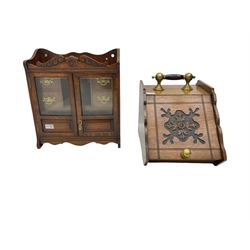 Edwardian oak smokers cabinet, broken sw