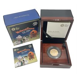 The Royal Mint United Kingdom 2019 'Wallace and Gromit' gold proof fifty pence coin, cased with certificate