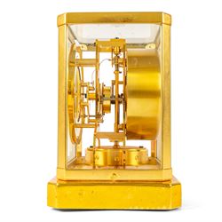 Jaeger-Le-Coultre, Atmos bracket clock, gilt brass case with glazed top and sides, silvered chapter ring with the numerals interspaced with batons, serial number 35125, H24cm