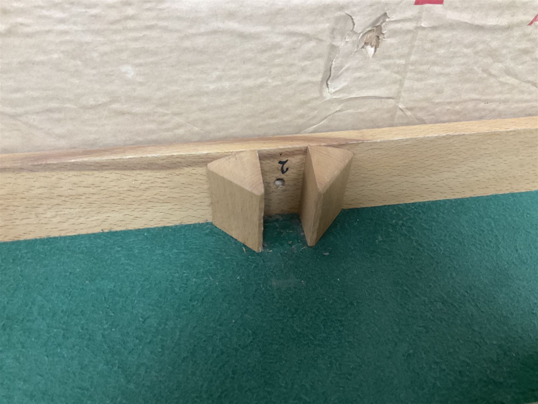 John Jaques and Son ‘Devil Among the Tailors’ wooden vintage skittles game, missing pole and ball, with instruction manual and original box; and a Corinthian Bagatelle board with marbles and push stick 