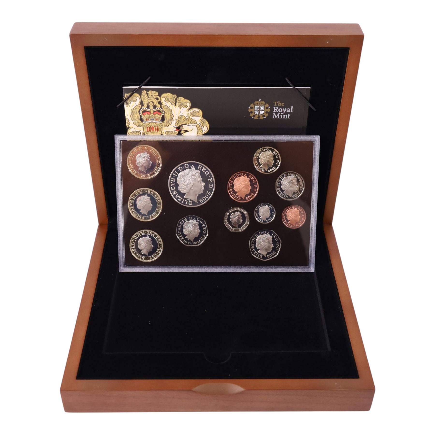 The Royal Mint United Kingdom 2009 executive proof twelve coin set, including Kew Gardens fifty pence, cased with certificate