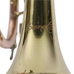 Sonata brass trumpet, with Denis Wick mouthpiece in a soft fitted carry case