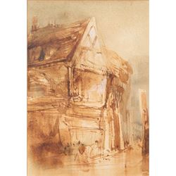 Henry Barlow Carter (British 1803-1867): 'Old Houses - York', pair watercolours signed, one titled 16cm x 11cm (2)
