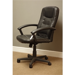  Adjustable swivel office desk chair upholstered in faux leather  