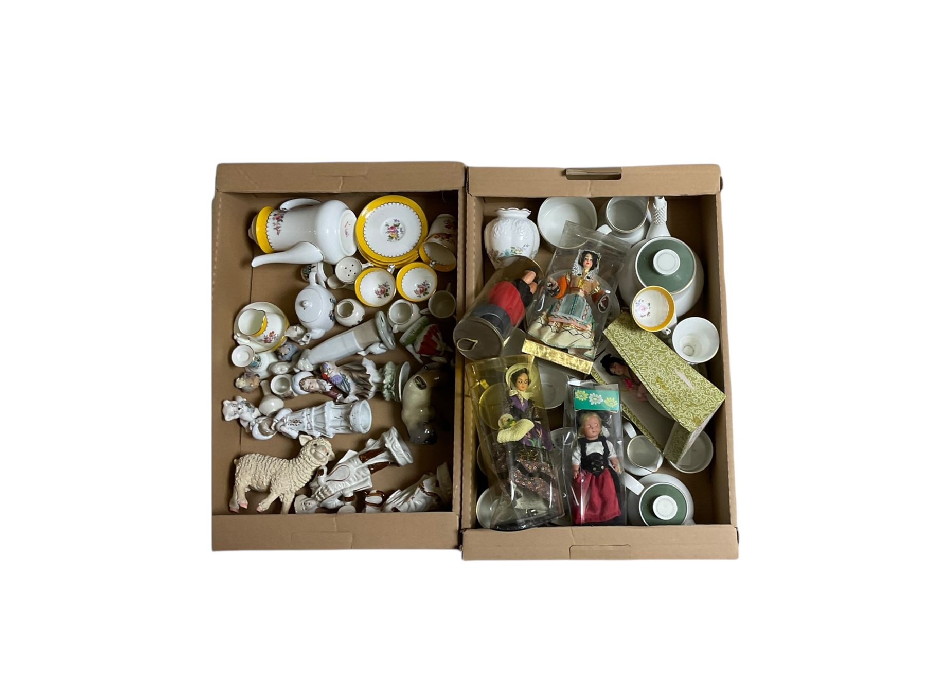 Wedgwood strawberry pattern ceramics, together with Crescent coffee service and other ceramics etc, in five boxes 