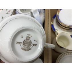 Spodes velamour twin handled mantel vase, together with Royal Doulton wash stand set, Royal Worcester coffee cans and saucers and other ceramics, in six boxes 