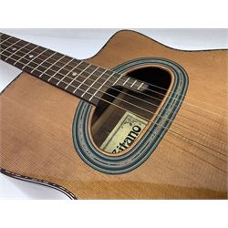 Spanish Gitano Manuel Rodriguez Maccaferri guitar, model no.EMC1; bears label; L98cm; in lightweight carrying case
