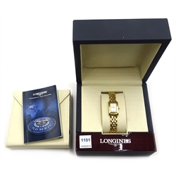  Longines ladies Dolce Vita 18ct gold quartz wristwatch model L5 1586 as new still tagged with box and papers  