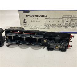 ‘00’ gauge - three kit built steam locomotives comprising GER Class S69/B12 4-6-0 no.1510 finished in GER blue, with McGowan Models box; Aspinall Class 1008 2-4-2T no.50887 finished in BR black, with McGowan Models box; MR/LMS Class 1P 0-4-4T no.1268 finished in LMS black with Craftsman Models box (3) 
