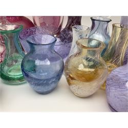 Collection of Caithness glass vases and dishes, to include mottled and swirl designs,  largest 20cm (23)