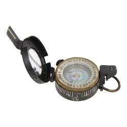 WWII MK III military compass dated 1944, T.G. Co. Ltd, London, in leather case