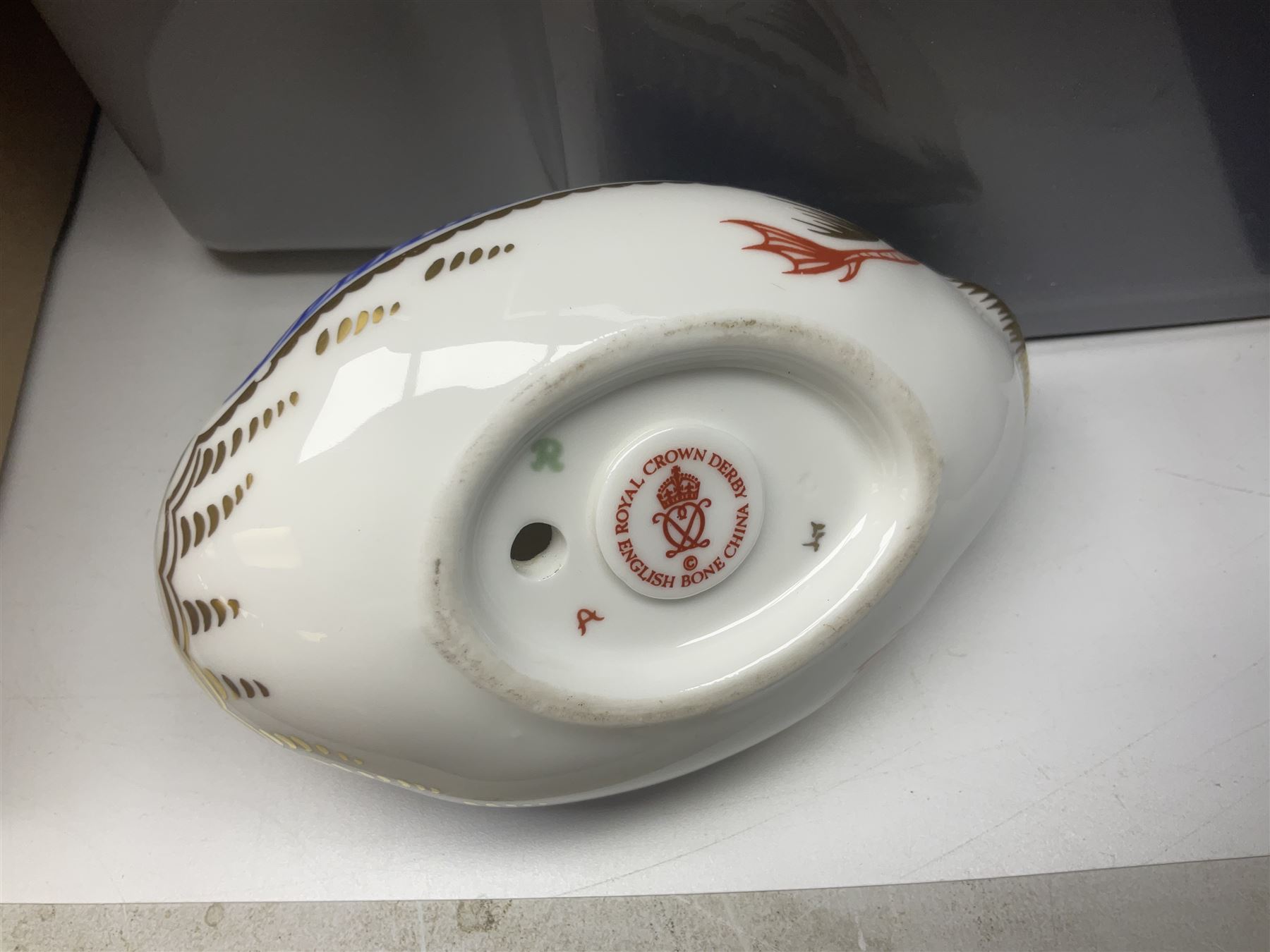 Royal Crown Derby duck, together with Emma Bridgewater mug, Coalport wall plaque and other ceramics and glassware etc, in three boxes 