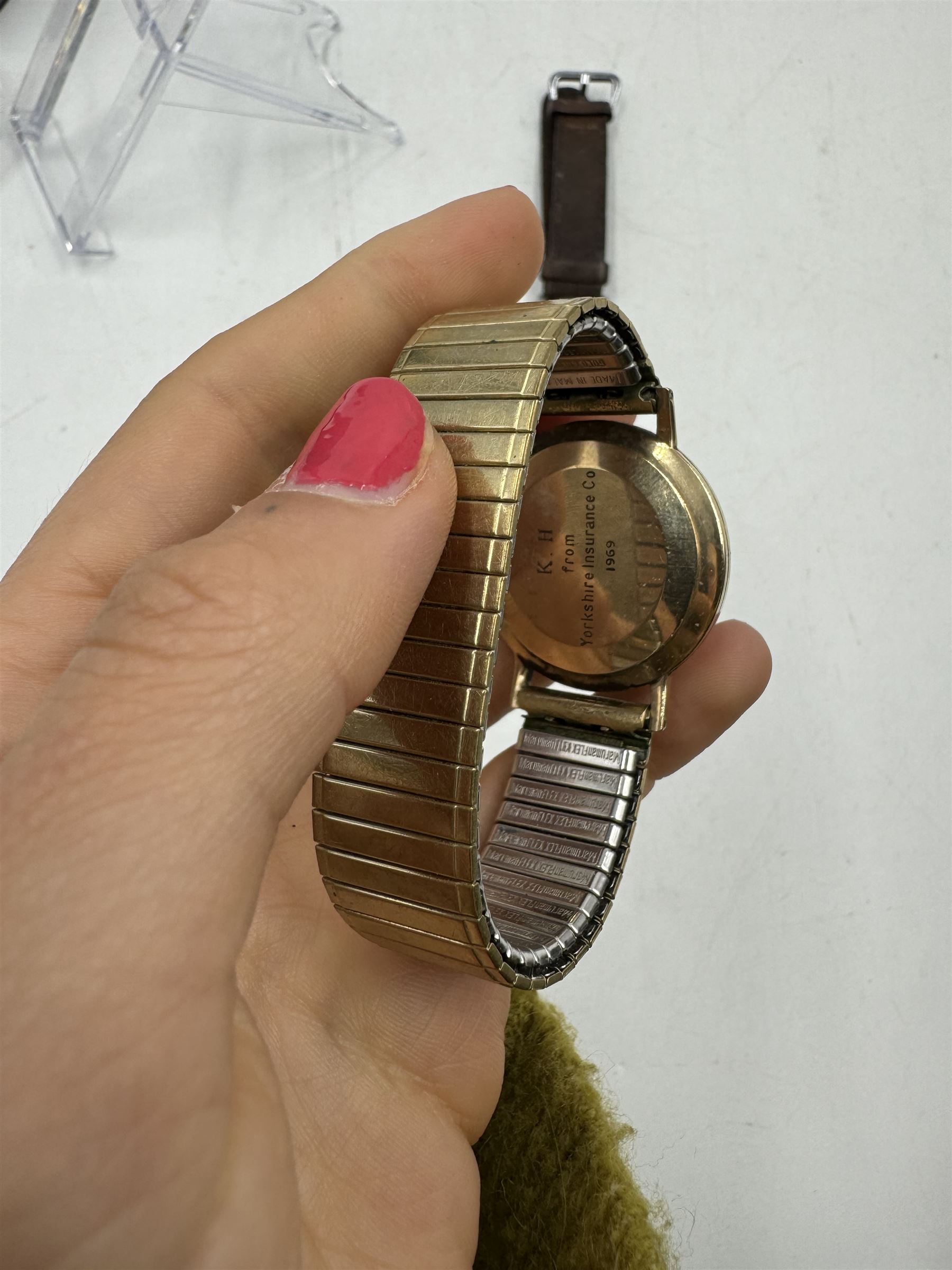 Smiths Astral gentleman's 9ct gold manual wind wristwatch, on expanding gilt bracelet and a Tissot stainless steel wristwatch