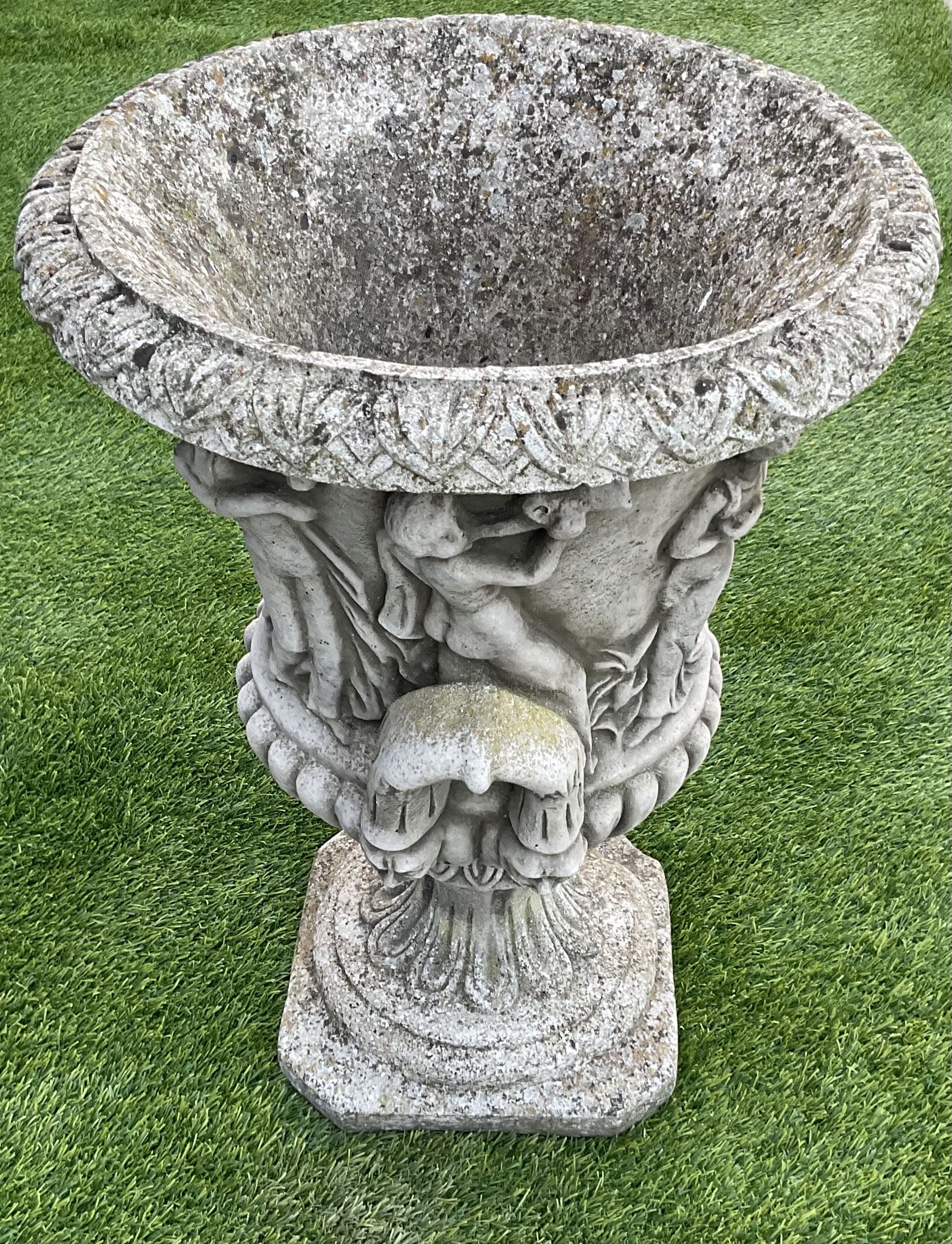 Classical garden urn, composite stone - THIS LOT IS TO BE COLLECTED BY APPOINTMENT FROM DUGGLEBY STORAGE, GREAT HILL, EASTFIELD, SCARBOROUGH, YO11 3TX