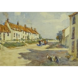  James William Booth (Staithes Group 1867-1953): North Yorkshire Cottages, watercolour signed and dated 1912, 24cm x 34cm  DDS - Artist's resale rights may apply to this lot   