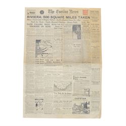 Newspaper: The Evening News, Thursday August 17 1944, Riviera: 500 Square Miles Taken 