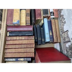 Collection of books to include Byron's Works, Hogarth's work, ten volumes by Sir Walter Scott Bart etc, in two boxes 