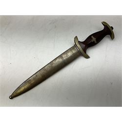 German NPEA students dagger, the 19.5cm double edged blade etched 