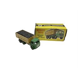Dinky - seven unboxed and playworn die-cast military vehicles including Centurion Tank No.651, Armoured Command Vehicle No.677, 3-Ton Army Wagon No.621, Army 1-Ton Cargo Truck No.641, Armoured Car No.670 etc; Goods Yard Crane No.752; Gloster Javelin and two Supermarine Swift aircraft; together with Budgie Toys Leyland Hippo Coal Truck, boxed with paperwork (12)