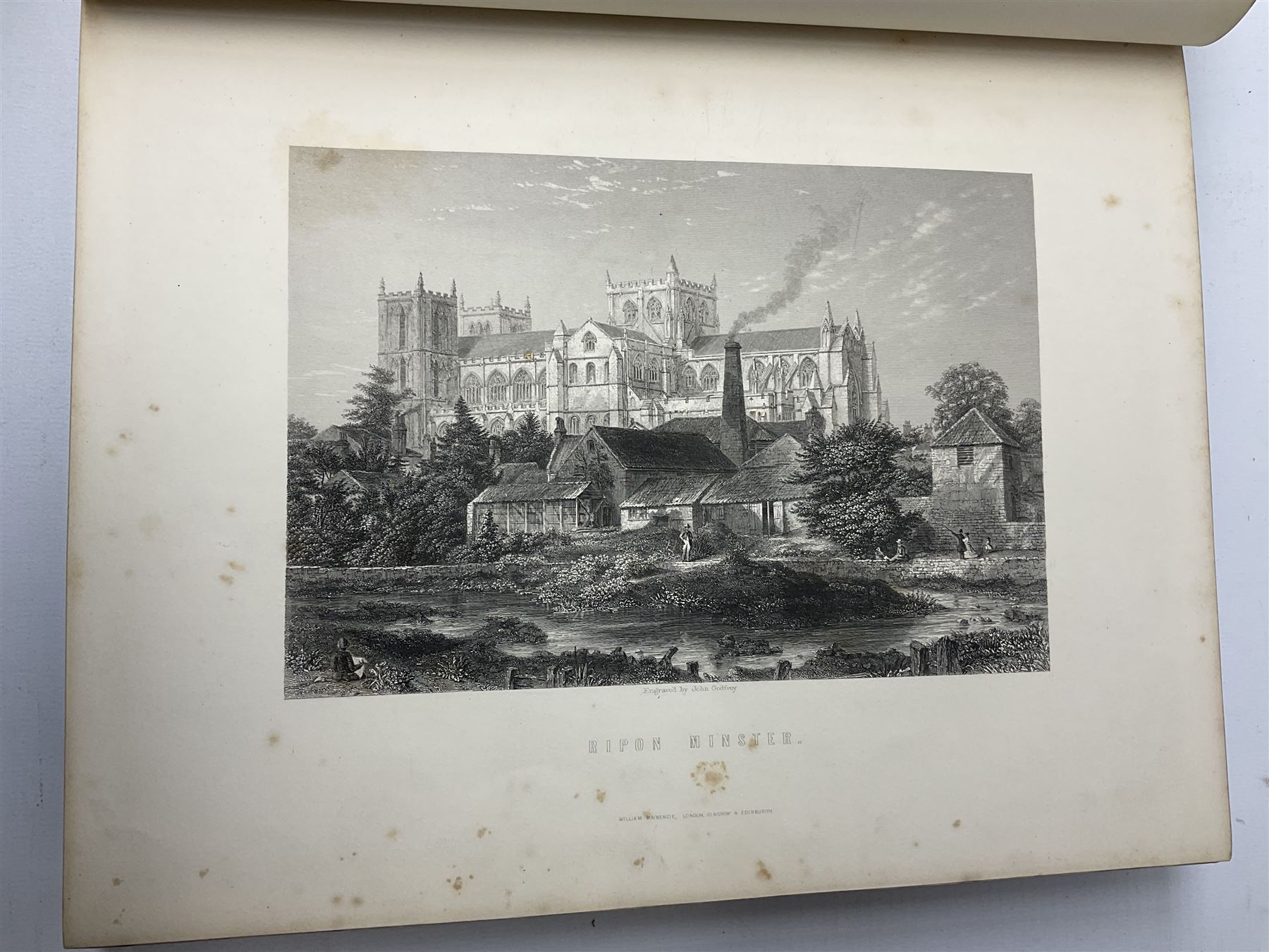 Baines Thomas: Yorkshire, Past and Present. Four volumes. Engraved plates. Decorative maroon cloth/gilt binding with all edges gilt.
