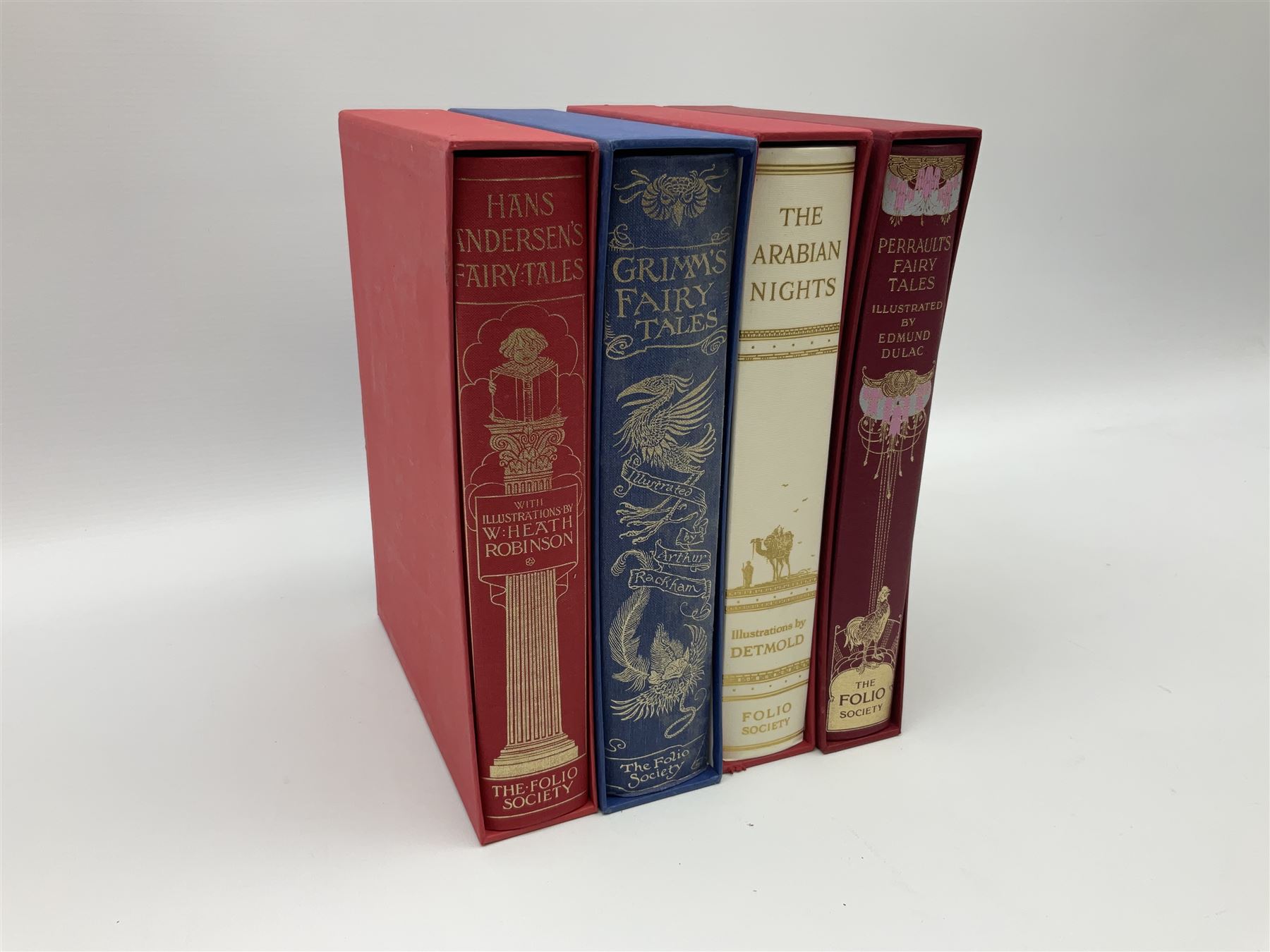 Four Folio society books, including Grimms Fairy Tales, The Arabian Nights, Hand Andersen's Fairy Tales, together with a large collection of Bancroft classics books etc