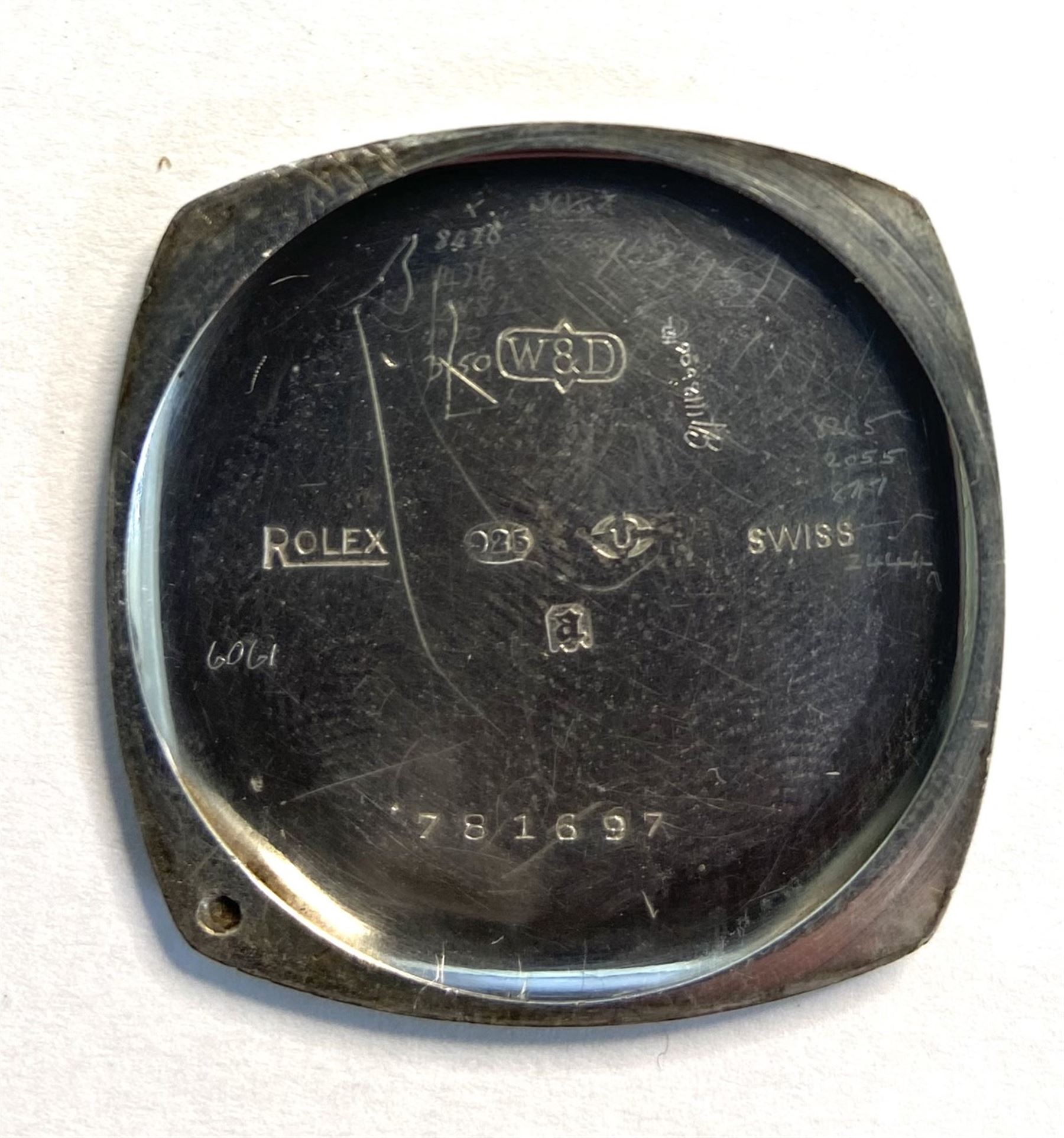 Rolex Early 20th Century Silver Manual Wind Lever Wristwatch White 