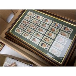 Quantity of cigarette and trade cards in albums, loose and framed