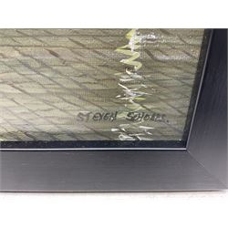 Steven Scholes (Northern British 1952-): 'The Clink' Clink Street Southwark London 1962, oil on canvas signed, titled verso 49cm x 39cm