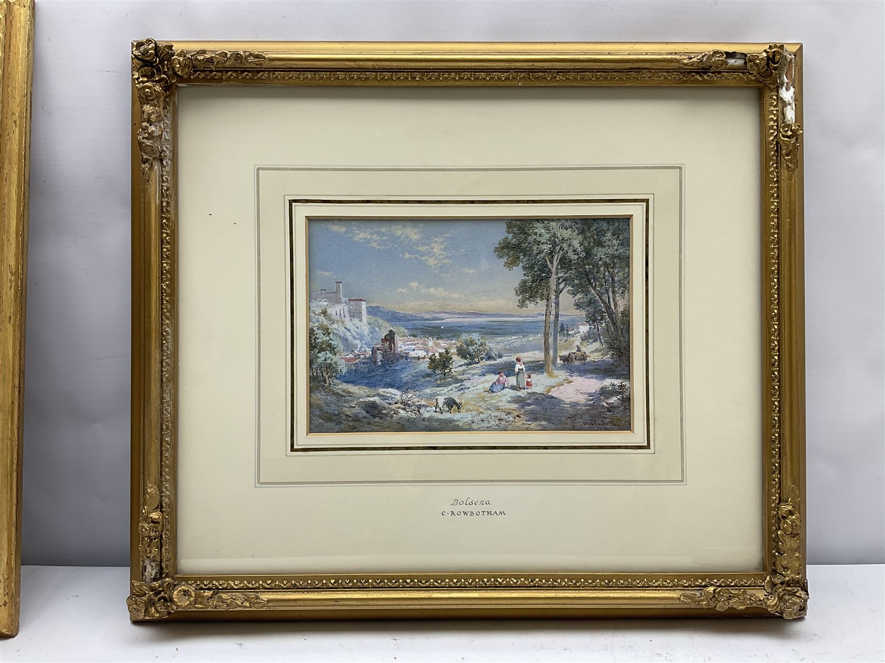 Thomas Charles Leeson Rowbotham (British 1823-1875):'Bolsena Italy', gouache and watercolour signed and dated 1853, 12cm x 18.5cm