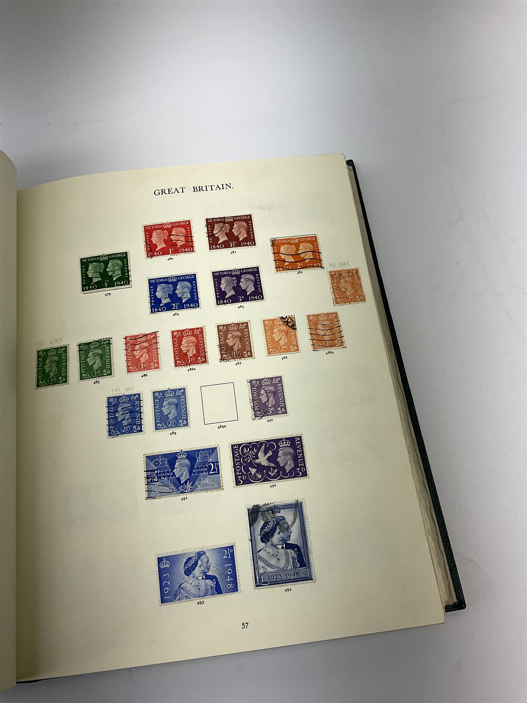 Stanley Gibbons 'Windsor Album' housing Great British stamps from Queen Victoria to Queen Elizabeth II including penny reds, half penny bantams etc