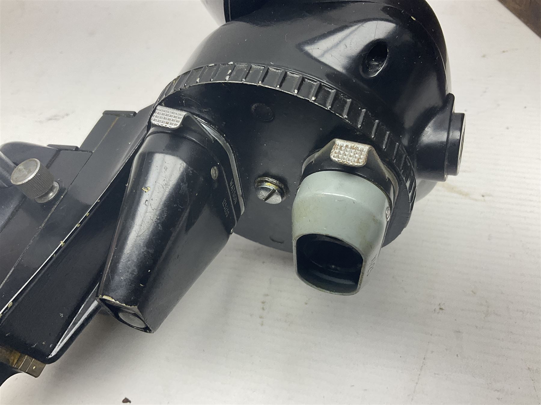 Three W. Watson & Sons microscopes, comprising Barnet binocular no 125253, Kima no 123196 and Service no 44858, all boxed 