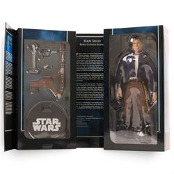 Three Sideshow Collectibles Star Wars Heroes of the Rebellion 1:6 scale figures, comprising Han Solo Rebel Captain Bespin, Luke Skywalker Rebel Commander Bespin and Luke Skywalker Rebel Hero Yavin IV, all boxed