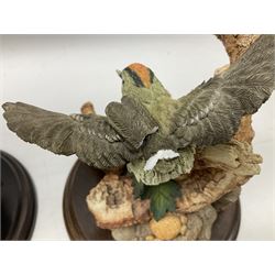 Three Country Artist figure groups, comprising 'Woodland Visitors', 'Bluetit on Tap' and 'Blackbird', together with two other animal figure groups