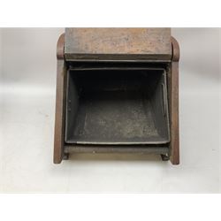 Late Victorian walnut coal box, with brass handle and mounts 