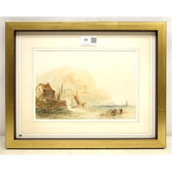  Joseph Newington Carter (British 1835-1871): Staithes, watercolour signed 16cm x 23cm Provenance: part of a large North Yorkshire single owner life time collection of J N Carter oils watercolours and sketches   
