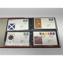 Great British and World stamps including Tuvalu, Kiribati, Montserrat, Isle of Man, Jersey, Great British and other presentation packs, Great British first day covers, stamps commemorating Royal events including the 1981 Royal Wedding, St Lucia mint miniature sheet, other similar items etc, housed in various folders and loose, in two boxes