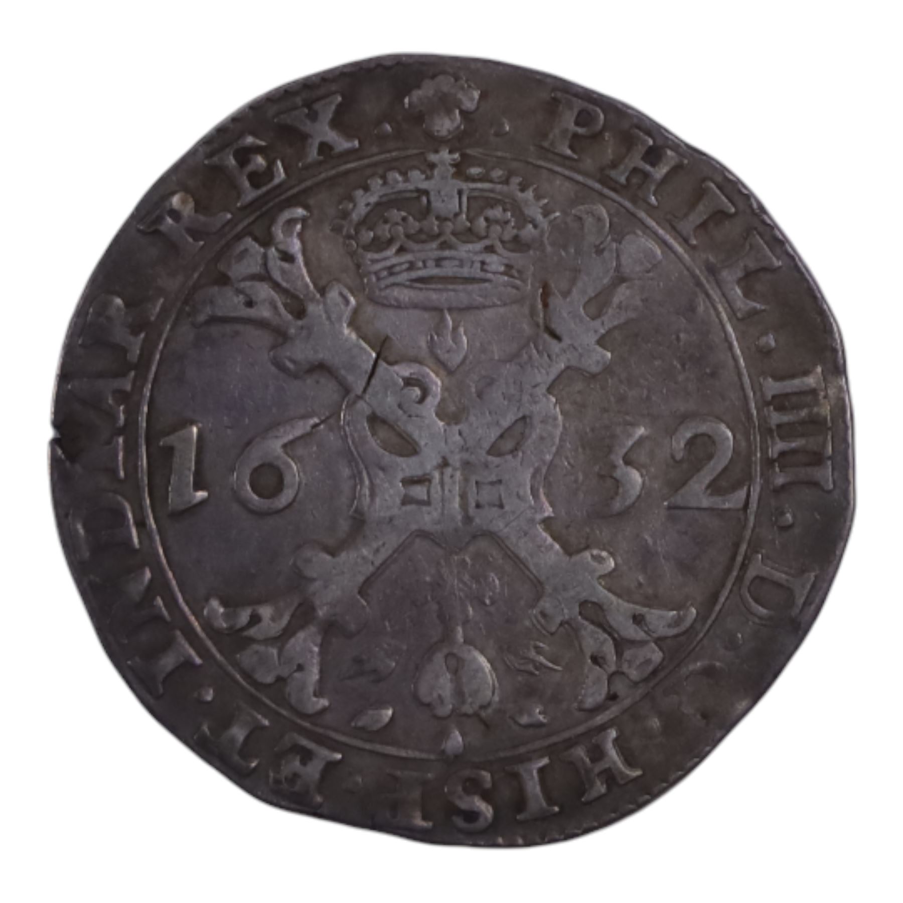 Spanish Netherlands Philip IV 1632 silver Patagon coin